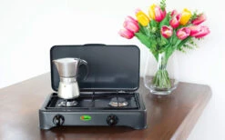 Estufa De Gas CF Parker De 2 Fuegos Con Fusible De Encendido Antracita -Camping Tienda 397947 2906097